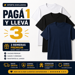 PAGÁS 1 Y TE LLEVÁS 3 REMERAS PREMIUM