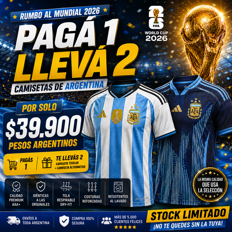 Compra 1 y llévate 2 camisetas de Argentina