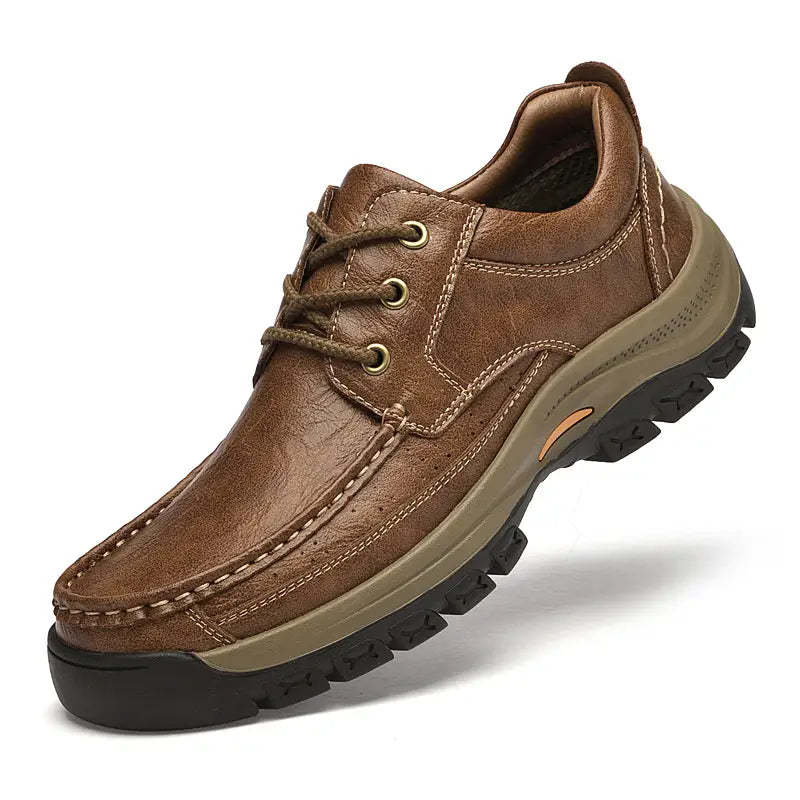 🔥Último día con 50% de descuento 🔥Mocasines de cuero genuino cosidos a mano para hombre | Zapatos casuales sin cordones con suela blanda