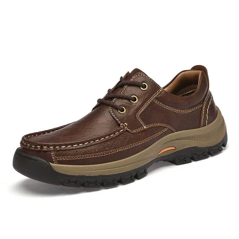 🔥Último día con 50% de descuento 🔥Mocasines de cuero genuino cosidos a mano para hombre | Zapatos casuales sin cordones con suela blanda