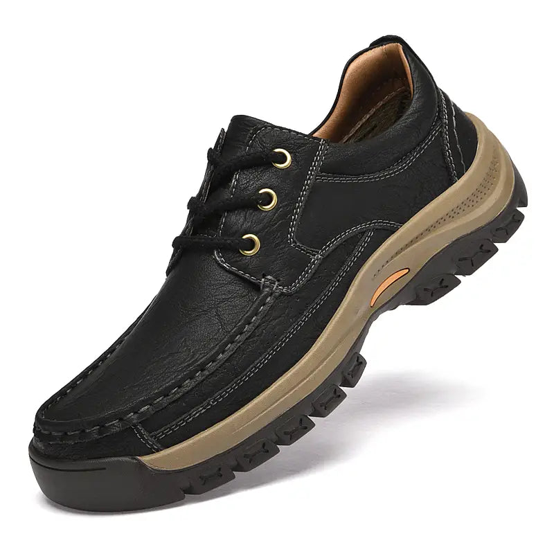 🔥Último día con 50% de descuento 🔥Mocasines de cuero genuino cosidos a mano para hombre | Zapatos casuales sin cordones con suela blanda