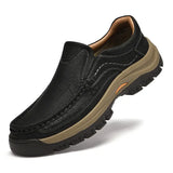 🔥Último día con 50% de descuento 🔥Mocasines de cuero genuino cosidos a mano para hombre | Zapatos casuales sin cordones con suela blanda